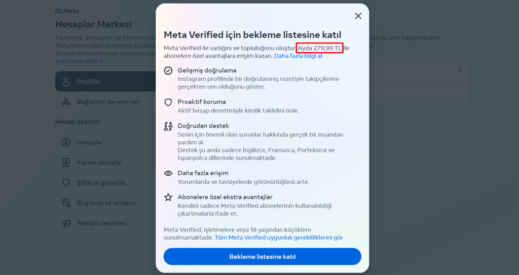 Meta Verified Türkiye'de Meta Verified Turkiye 1024x543 - Meta Verified Türkiye'de